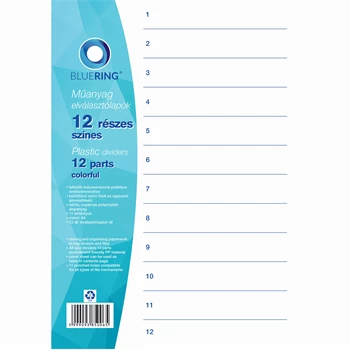 Роздільник аркушів А4, 12 розділів, кольоровий Bluering®